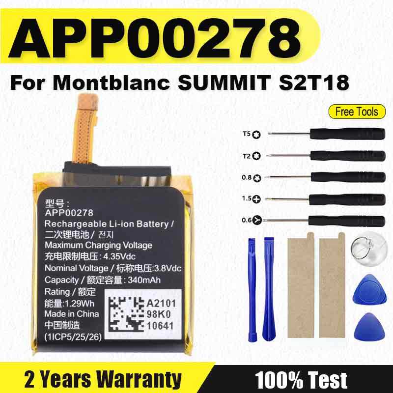 APP00278 340mAh High Quality Battery For Montblanc SUMMIT S2T18 Watch Batteria + Free Tools