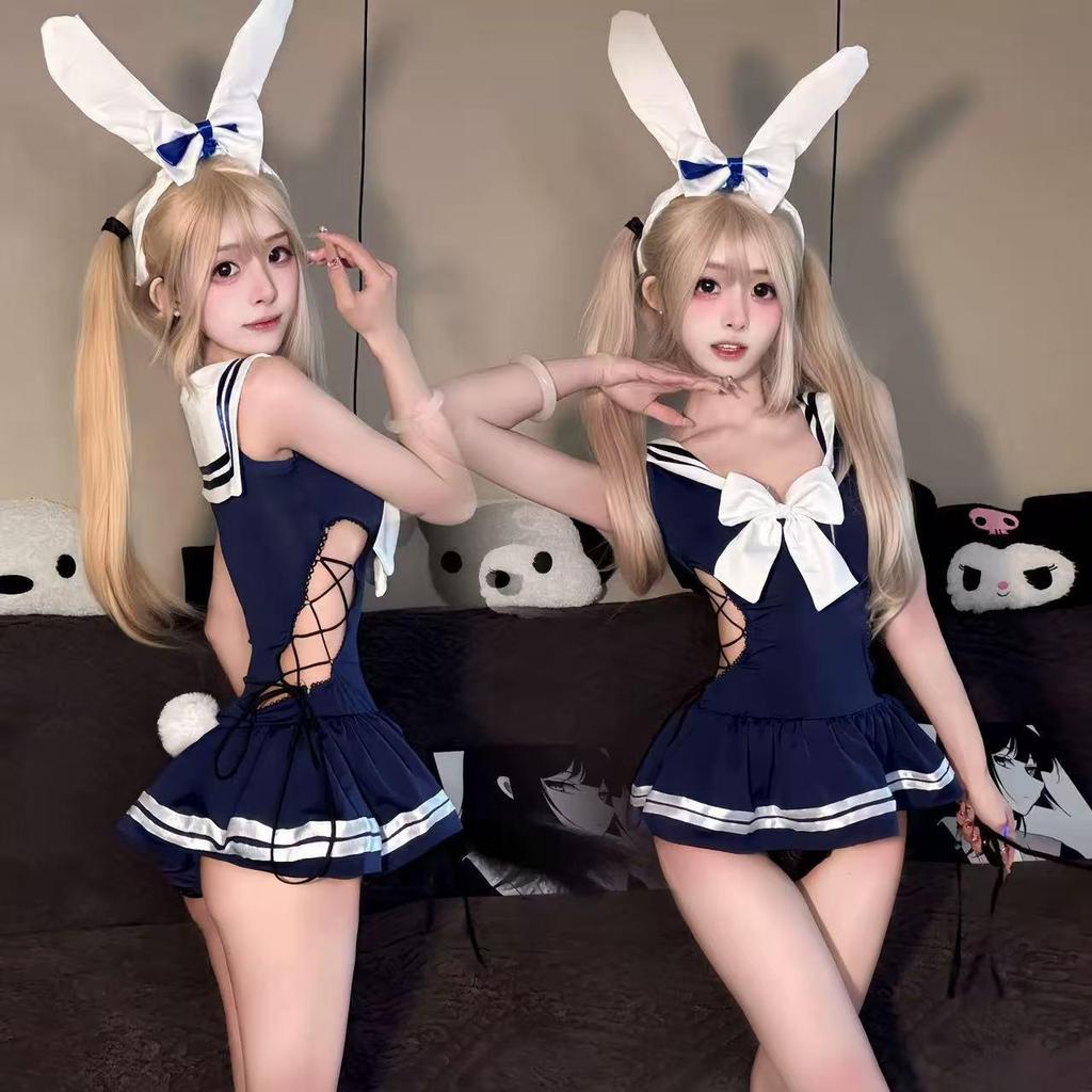 Cosplay seragam JK sexy lingerie kostum anime bunny girl qqny ukuran besar
