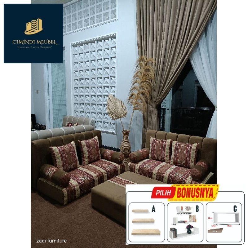 SOFA ARAB MISNAD LESEHAN EKONOMIS 1SET FREE BANTAL (CIMINDI MEUBEL) CM 2 CM 2