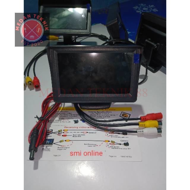 MEDANTEKNIK88 LCD monitor mini TFT 5"  inch DVD CCTV Receiver parabola dan Monitor Parkir,tracking p
