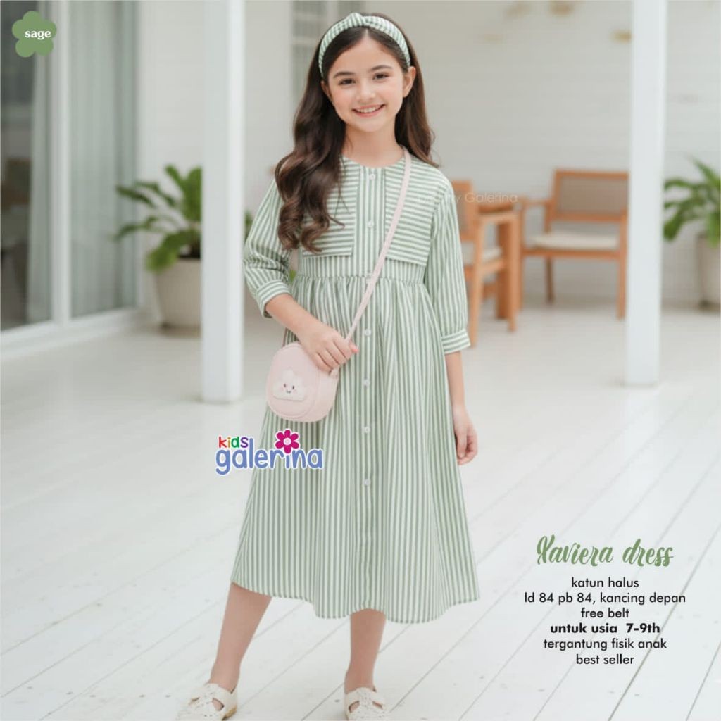 1101  Xaviera dress salur anak perempuan by Galerina kids  // ONESTUFF
