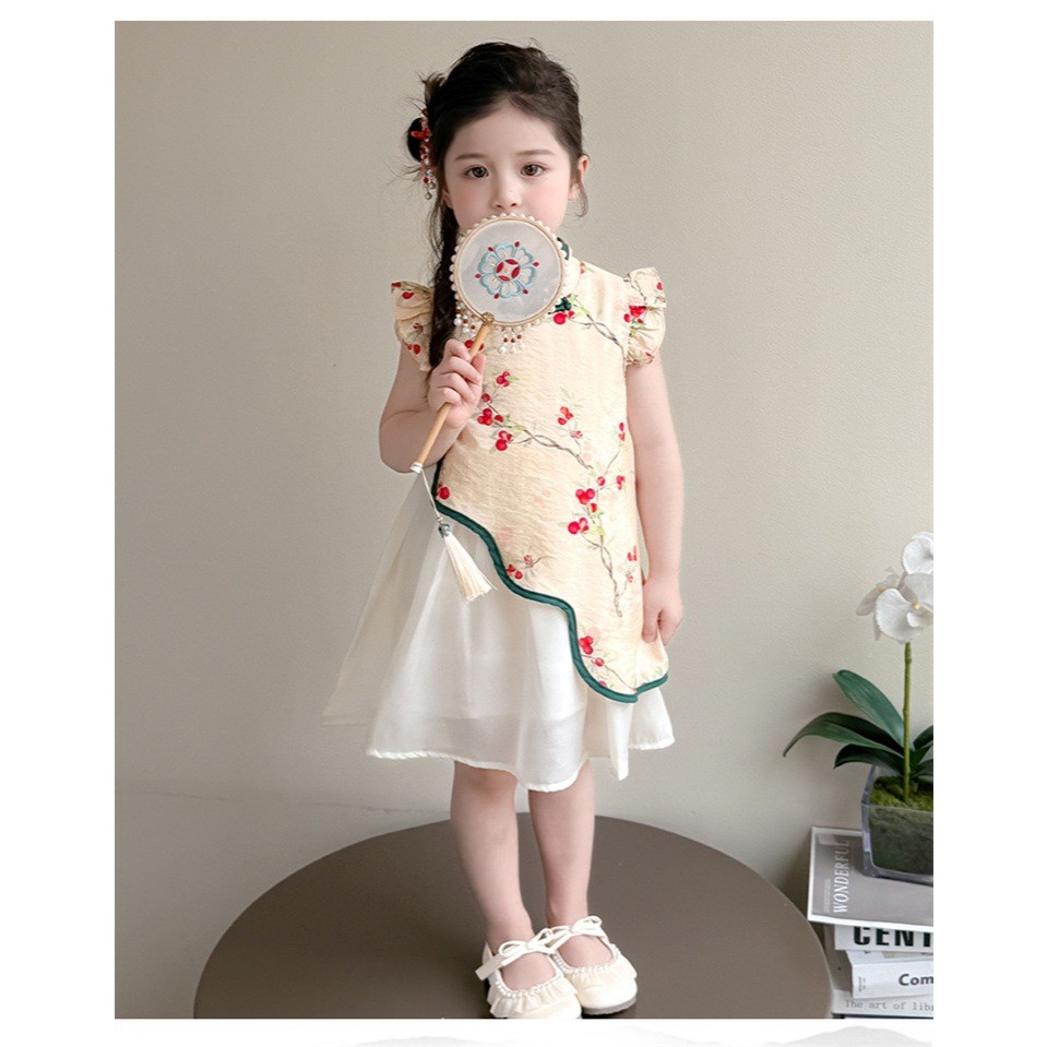 [Asiababy] Dress Hanfu Anak 2 - 8 tahun Baju Imlek Cheongsam CNY Anak Perempuan