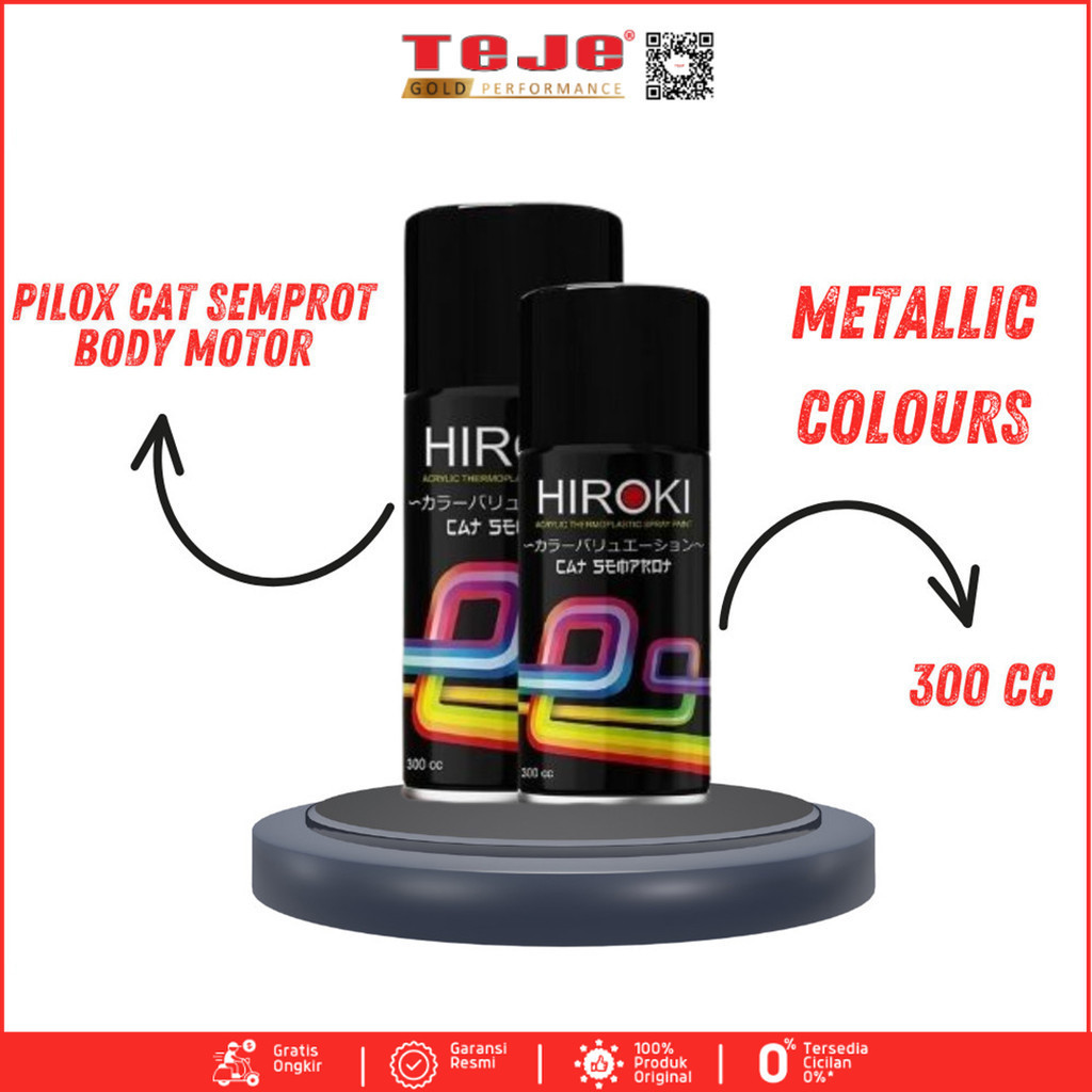 Hiroki Cat Semprot Metalik Silver Gold Bronze Tembaga Motor Mobil Velg Mewah