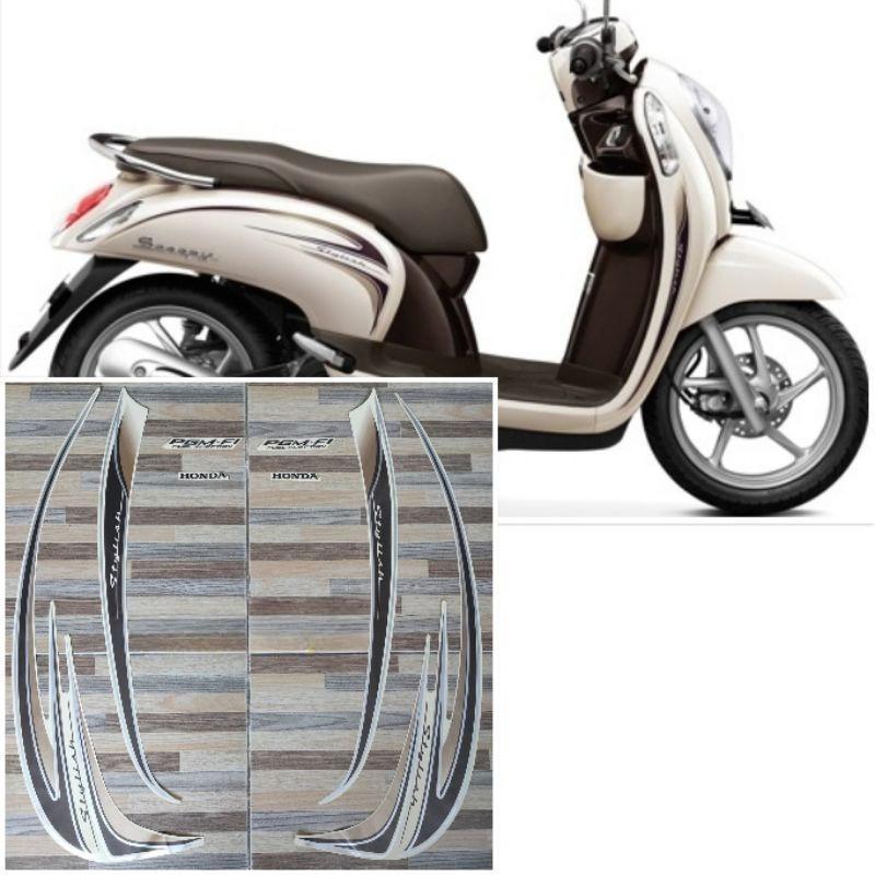 striping original Honda Scoopy stylish putih cream tahun 2014