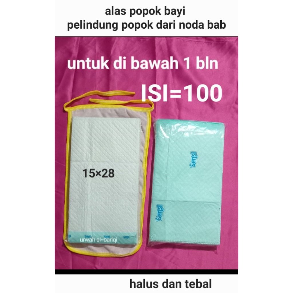 ISI= 100 ,50,20 underpad baby pas seukuran popok bayi