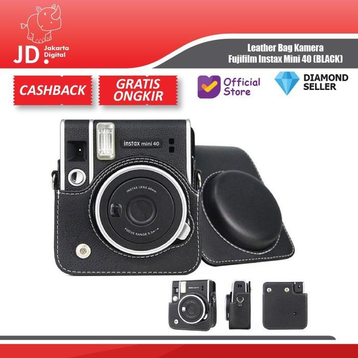 Leather Bag Kamera Fujifilm Instax Mini 40 Tas Case Instax Mini 40 - Hitam