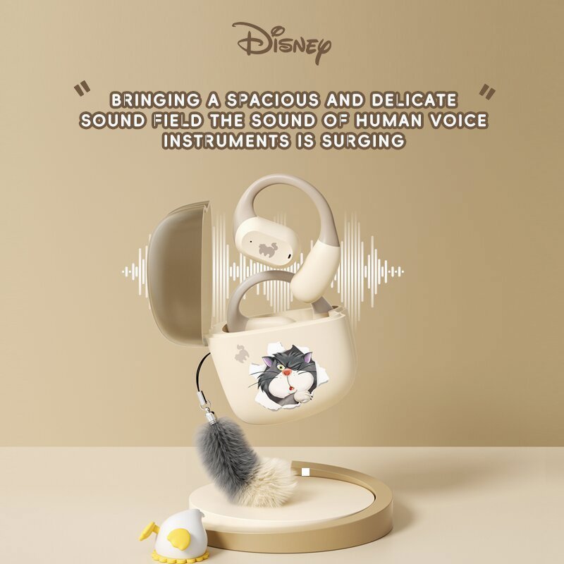 Disney QSO02 Earphone Nirkabel Bluetooth dengan Suara HIFI Berkualitas, Tahan Air untuk Olahraga, Sp