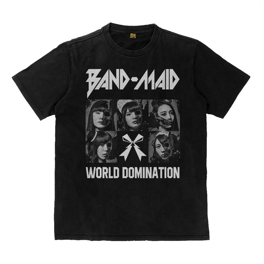 COD Kaos Band Maid Bandmaid Band-Maid World Domination Rock Band Tebal T Shirt Flexinc 16s Heavyweig