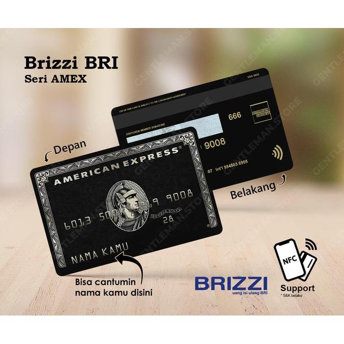 KARTU CUSTOM E MONEY E TOLL FLAZZ BCA GEN 2 SERI BLACK CARD 2 SISI - AMEX BRIZZI BRI