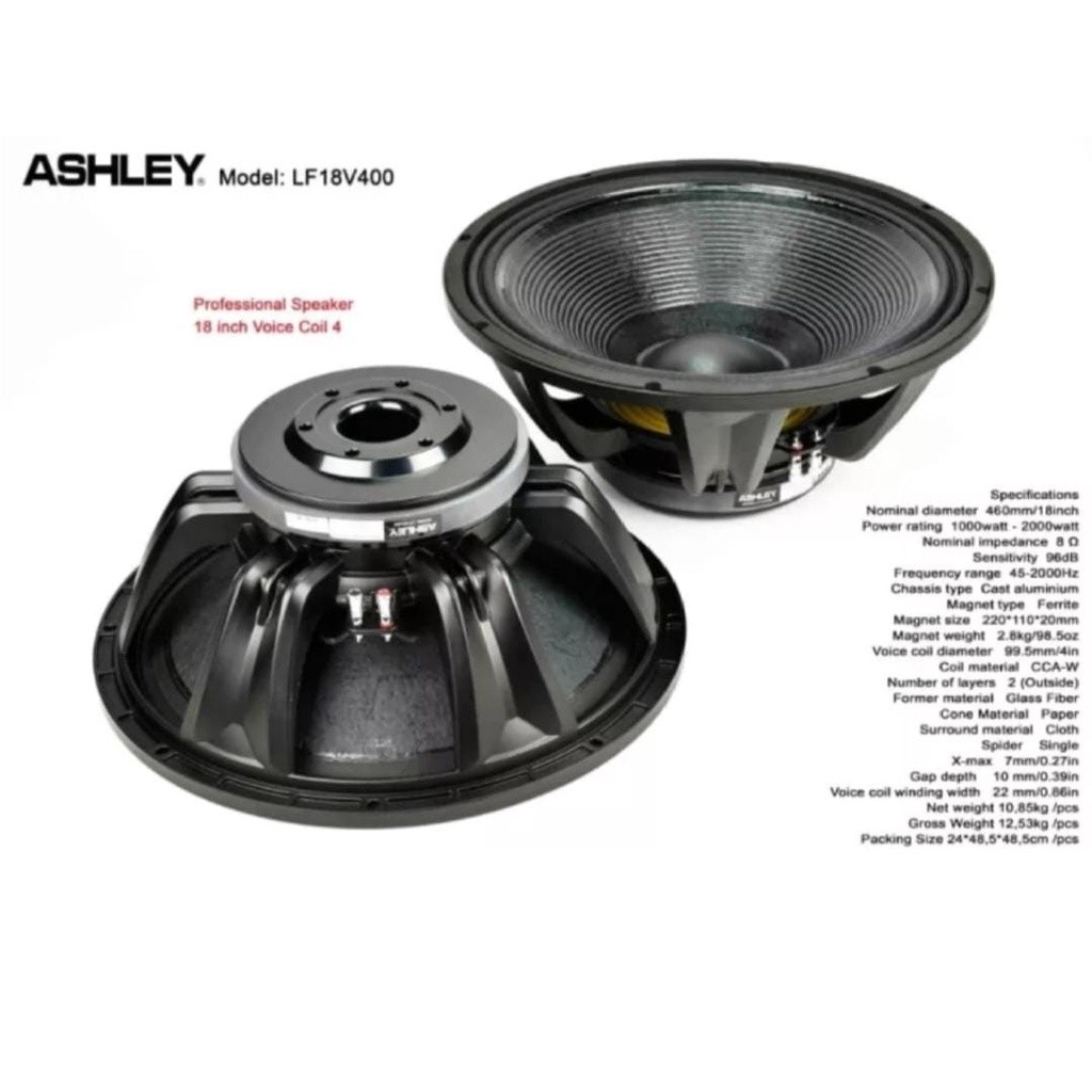 Speaker komponen Ashley lf18v400 / lf18 v400 / lf 18v400 18inch