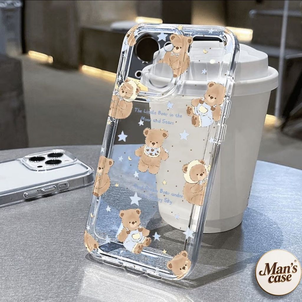 Soft clear case Elemen Beruang Imut & Bintang & Emas Foil untuk Redmi A1 A3 A5 9A 9C 10C 12C 13C 14C
