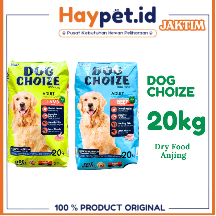 DOG CHOIZE BEEF & LAMB 20KG makanan anjing dog choize