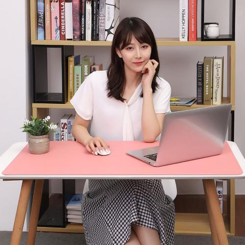 Alas Meja Laptop Mouse Cangkir Anti Slip Alas Komputer Lebar - Hitam - Hijau