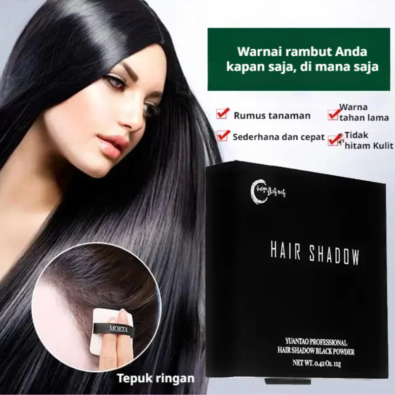 Instant Cover Uban dengan Formula Alami Cat Rambut Powder Tumbuh Rambut Alami Sementara Pewarna Uban