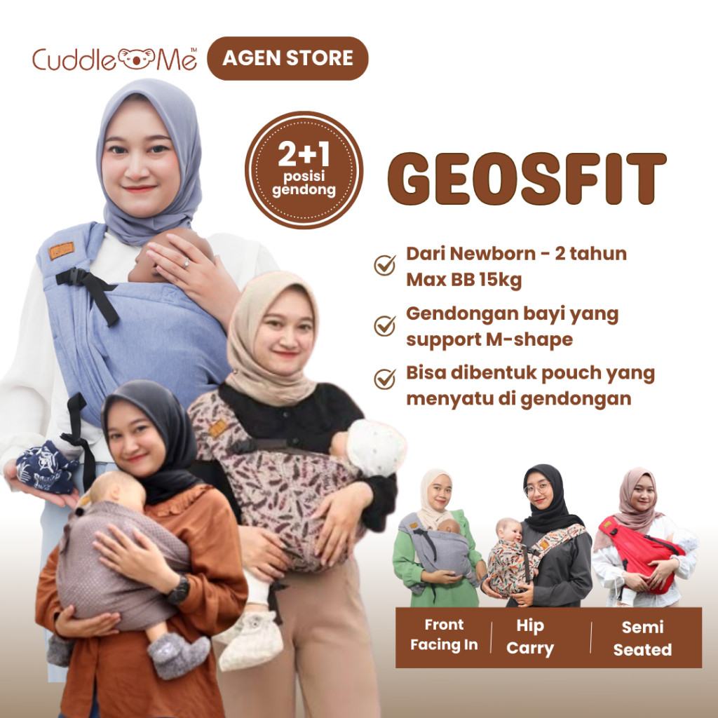 Cuddleme Geosfit Air Dan Geos Fit Sporty Spessa Gendongan Bayi Newborn Minisling Cuddle Me