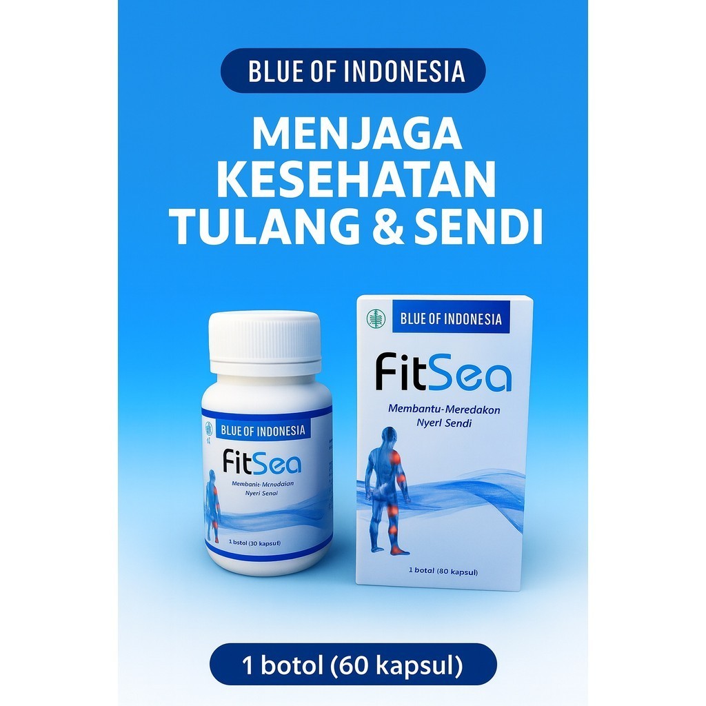 FitSea ASLI Suplemen Herbal Sendi  Lutut Obat Alami Mengandung Glucosamine Chondroitin Collagen Meng