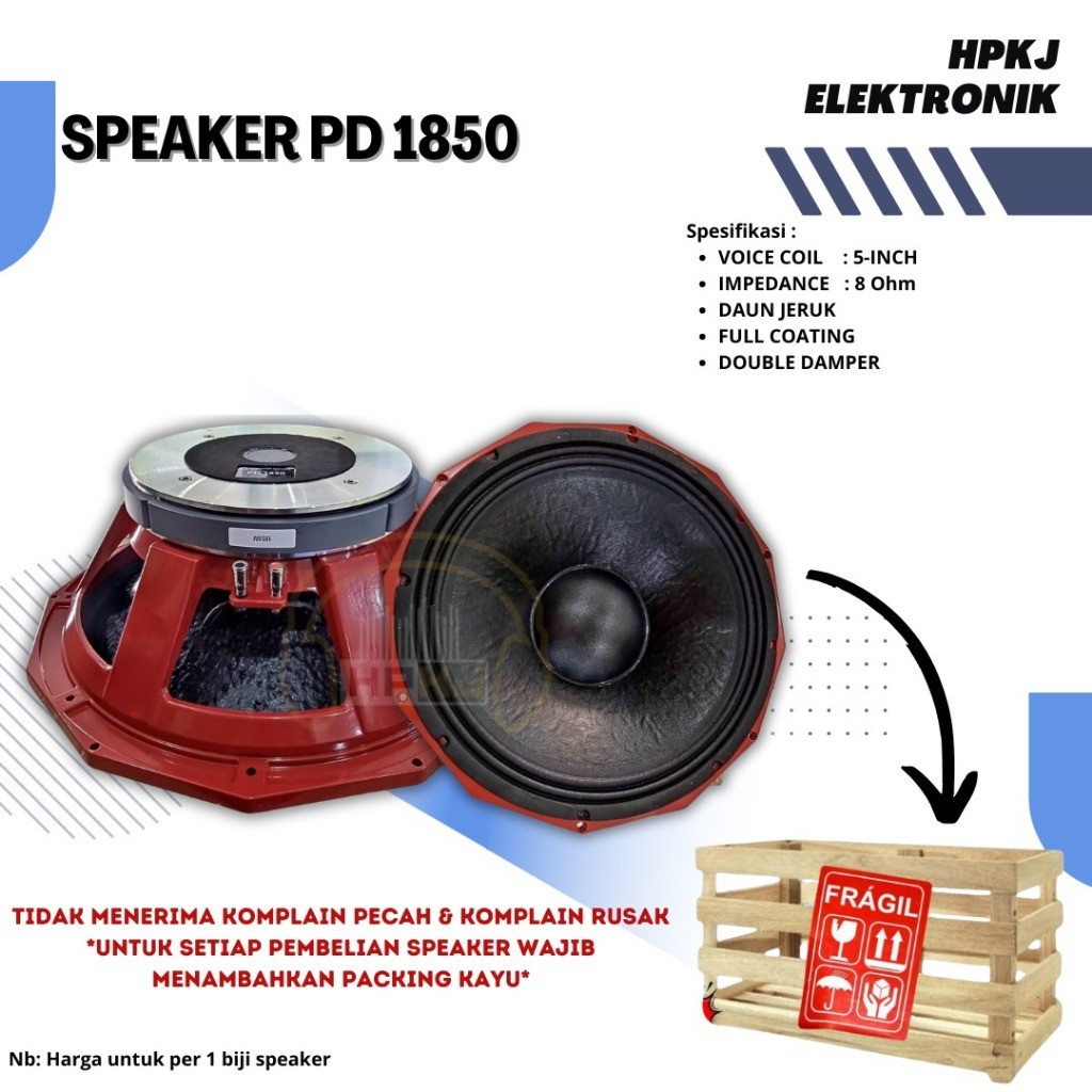 SPEAKER KOMPONEN PD 1850 18 INCH Spiker pd 1850 18"