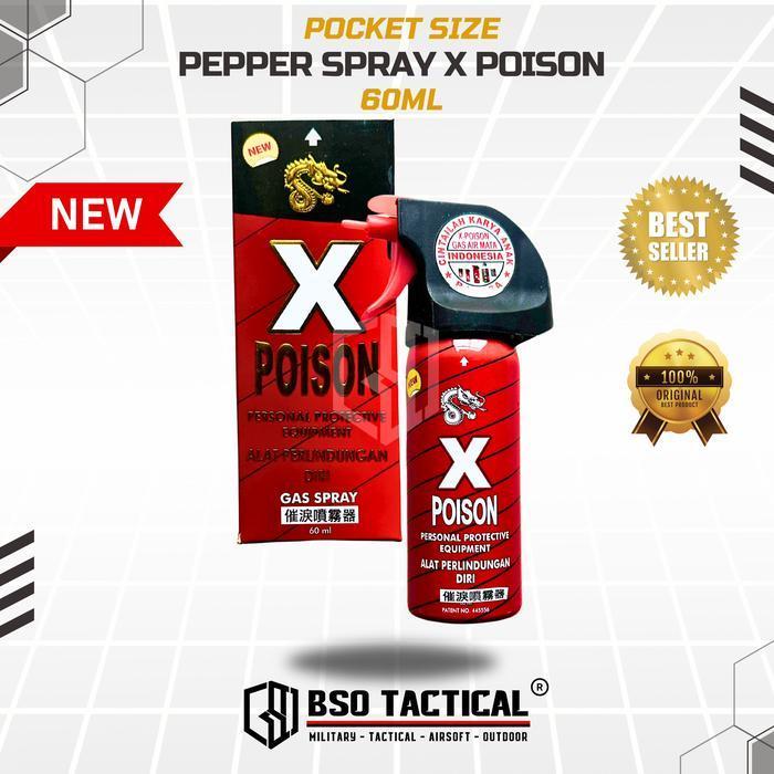 Semprotan Pepper Spray X Poison Gas Air Mata 60ML Self Defense EDC Ori