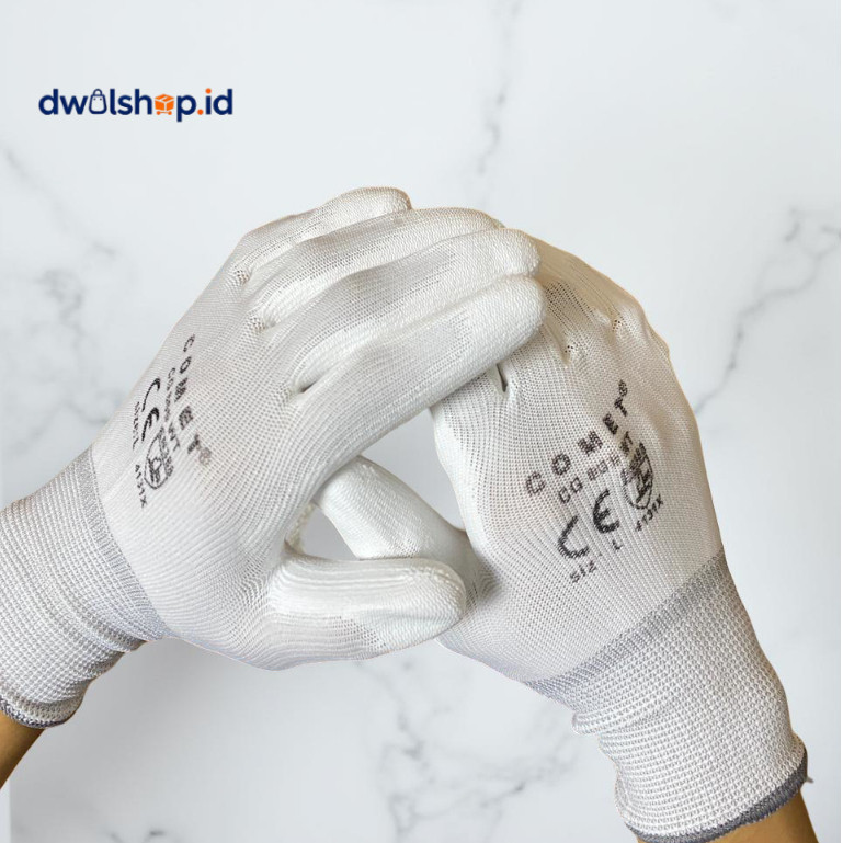 COD 10Pasang Sarung Tangan Comet Baru Palmfit Putih CG805WT