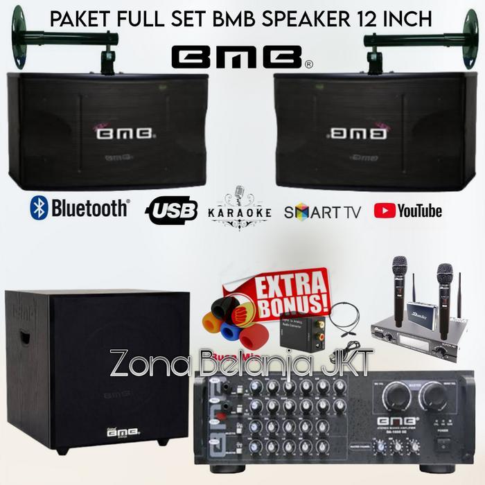 Paket Sound System Karaoke Set Full BMB 12 Inch + Subwoofer Original