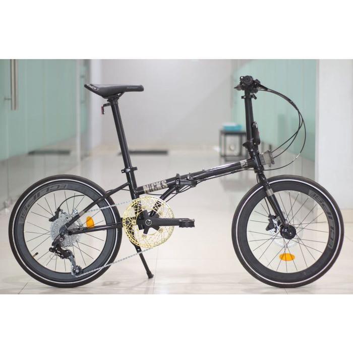 Sepeda Lipat 20 Element Nicks New 2022 Chromoly Hidrolik Hollowtech - Hitam