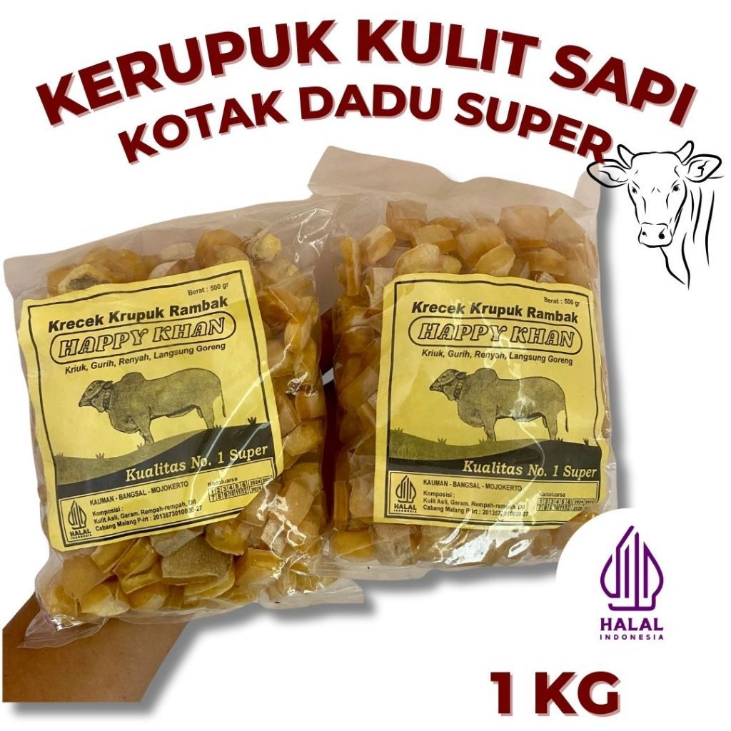 Produsen Kerupuk Kulit Sapi Mentah 1Kg Krecek Rambak Kulit Sapi Asli Krecek Rambak Sapi Mojokerto