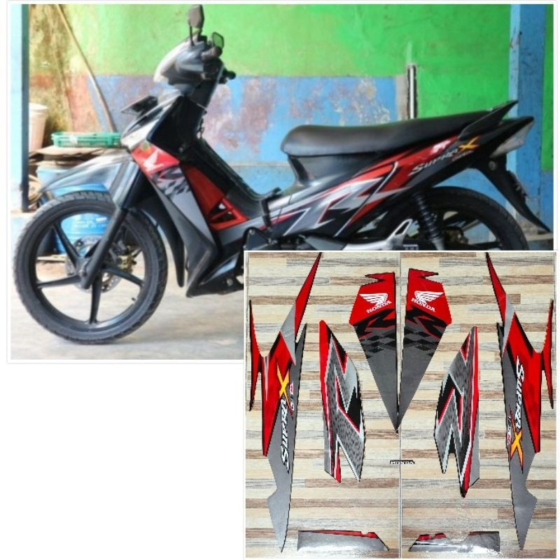 striping original Honda Supra X 125 R hitam tahun 2010