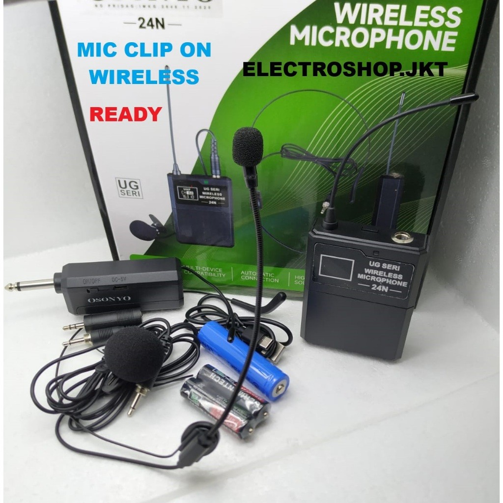 NOISE MIC WIRELESS CLIP ON 24N UG SERIES , MICROPHONE JEPIT BANDO HEADSET CLIP ON