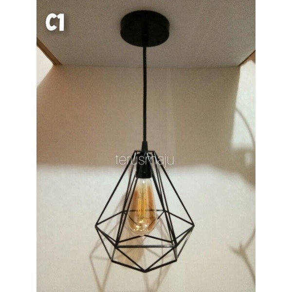kap lampu hias gantungdekorasi rumah+fiting kabel dudukan ke plapon