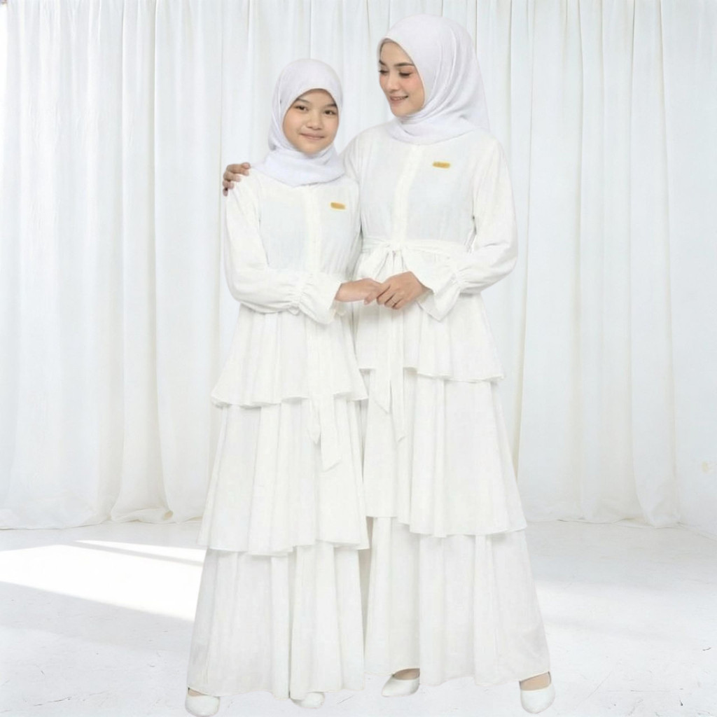 [Ready Stok] Gamis Couple Ibu dan Anak Ceruty Abaya Dewasa Couple Ibu Anak Long Dress Muslim