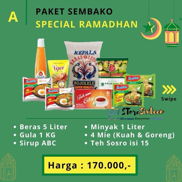 Promo Paket Sembako Ramadhan A / Paket Sembako Murah By Storesixteen / Sirup ABC - Instan Kurir, Pla