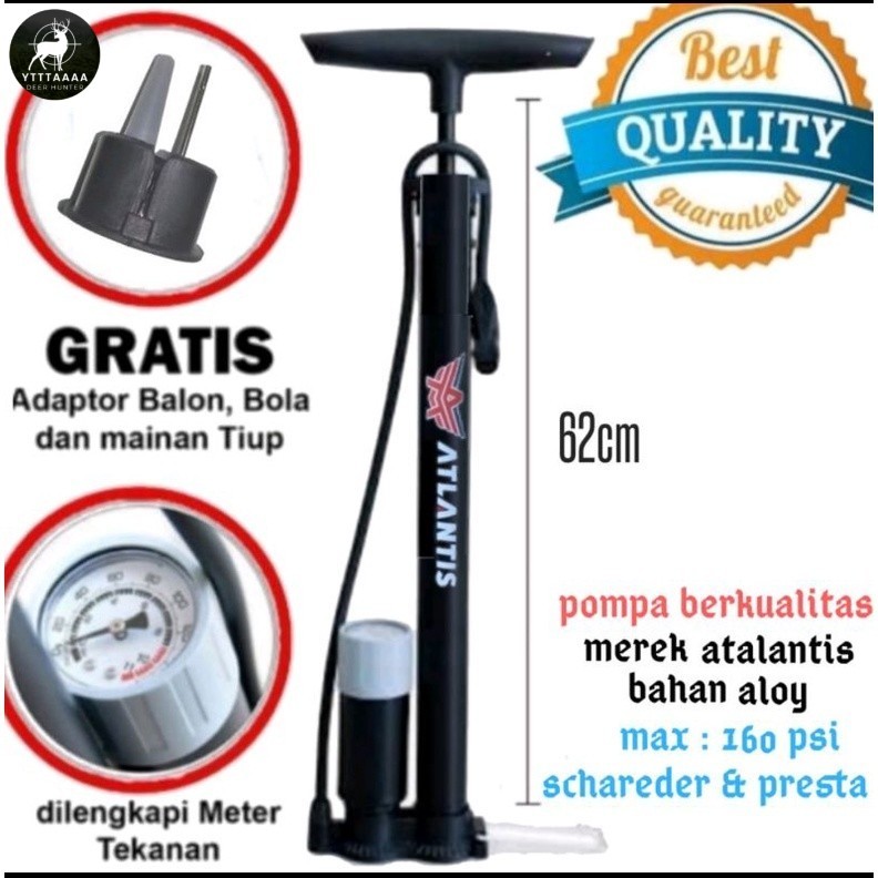 Pompa ban Sepeda motor/POMPA ANGIN BAN, SEPEDAH/BALON pompa Atlantis Aloy