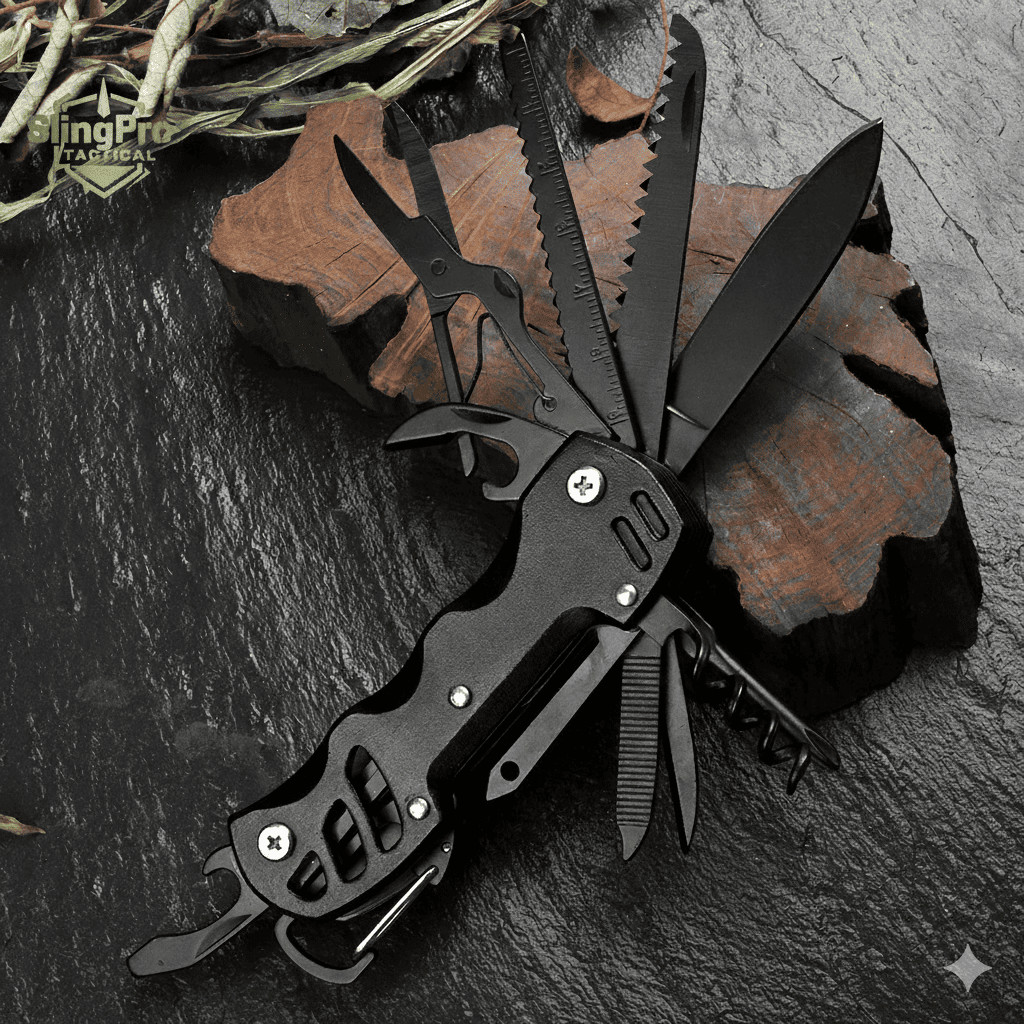 Pisau Lipat Multifungsi 12in1 Swiss Army Multitools EDC
