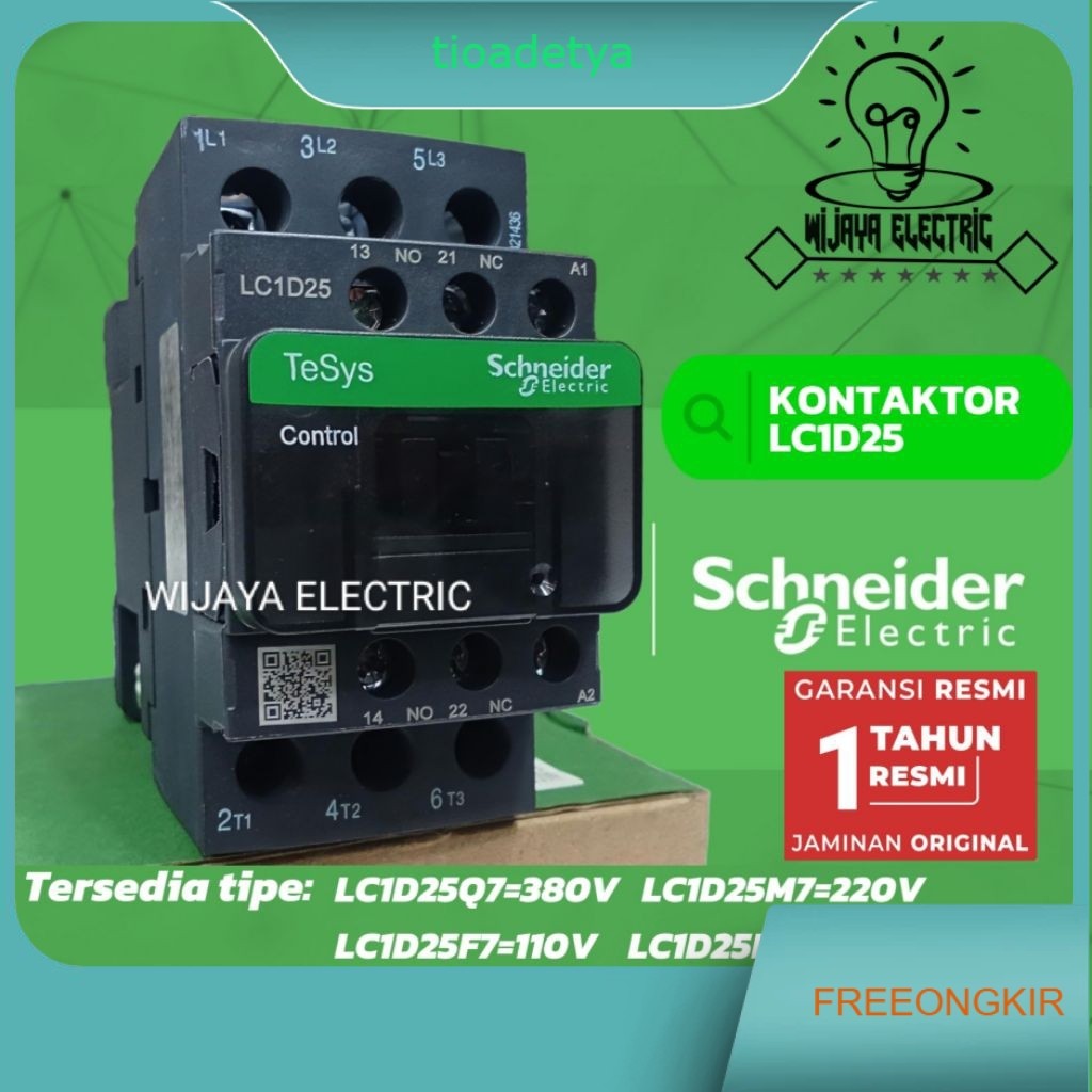 Kontaktor Contactor LC1D25Q7 380V/LC1D25M7 220V/LC1D25F7 110V/LC1D25E7 48V/LC1D25D7 42V/LC1D25B7 24V