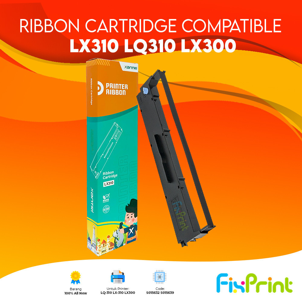 Ribbon Cartridge Compatible Printer Epson LX310 LX-310 LQ310 Ribbon Xantri Compatible | Pita Refil L