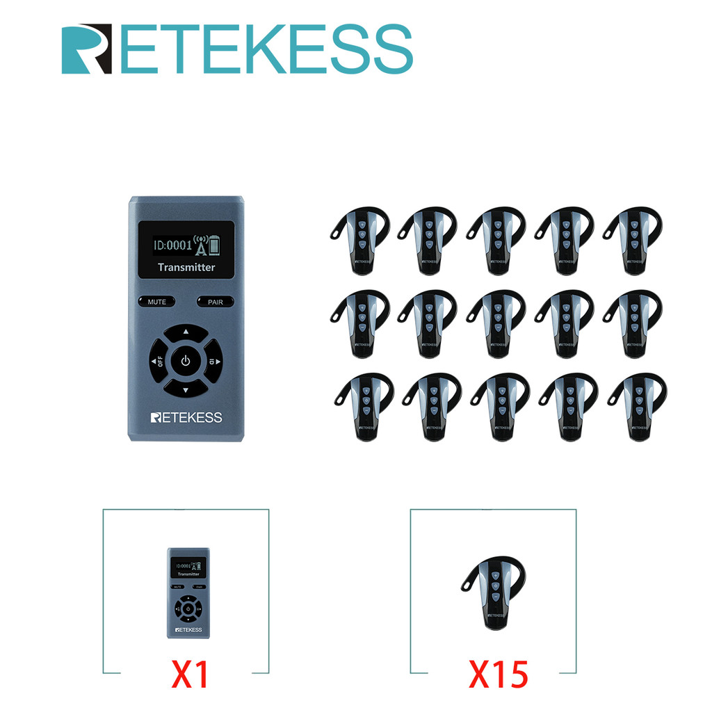 Retekess TT106S Earhook Tour Guide System,Audio-Tour Guide System For Museum,Conference,Factory Visi