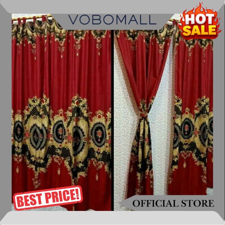 GORDEN PINTU SULTAN MURAH | HORDENG KORDEN TIRAI GORDYN MOTIF SULTAN BIRU MERAH JENDELA GRATIS ONGKI
