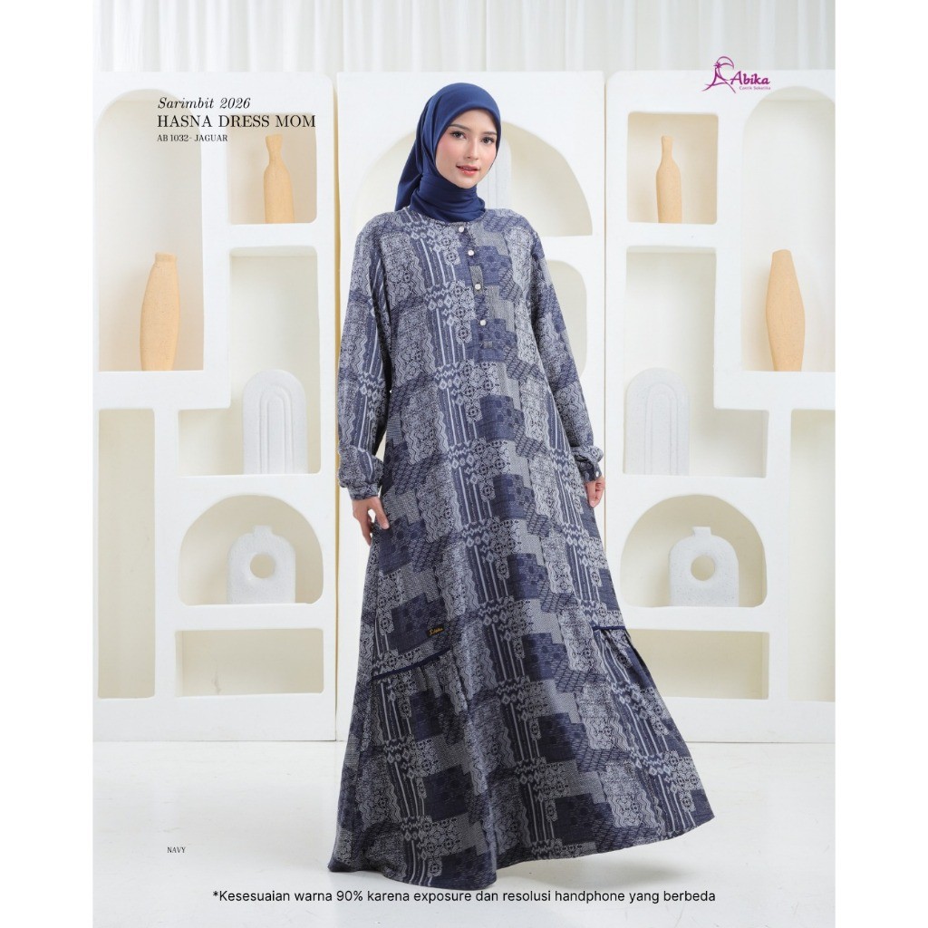 Couple Gamis & Koko Abika / HASNA HASAN - NAVY / Fashion Muslim Terbaru