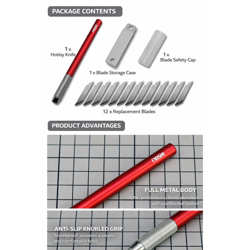 MSWZ Model Tools MS072  Full Metal Wide Pen Knife Engraving Knife for Military Model Buig Hobbies To