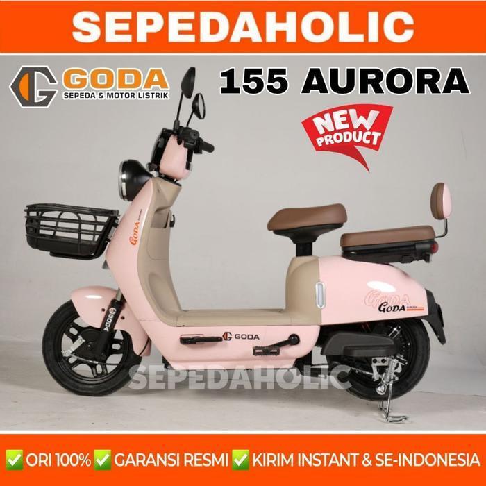 Sepeda Listrik GODA 155 AURORA 550 Watt Electric E Bike - Pink - Pink - Pink