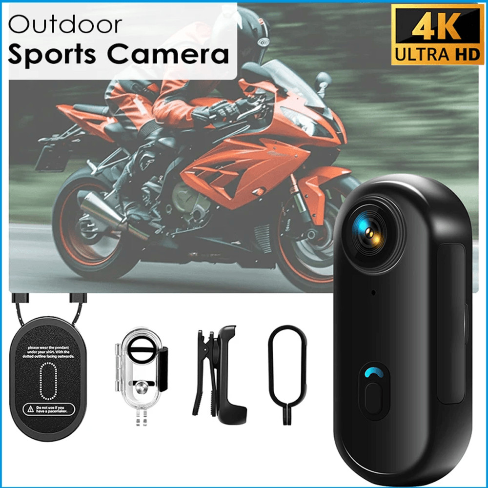 Kamera Aksi Mini 4K untuk Motor dengan WIFI, Ringan, POV, Kamera Olahraga Jalan Raya, Kamera Vlog Se