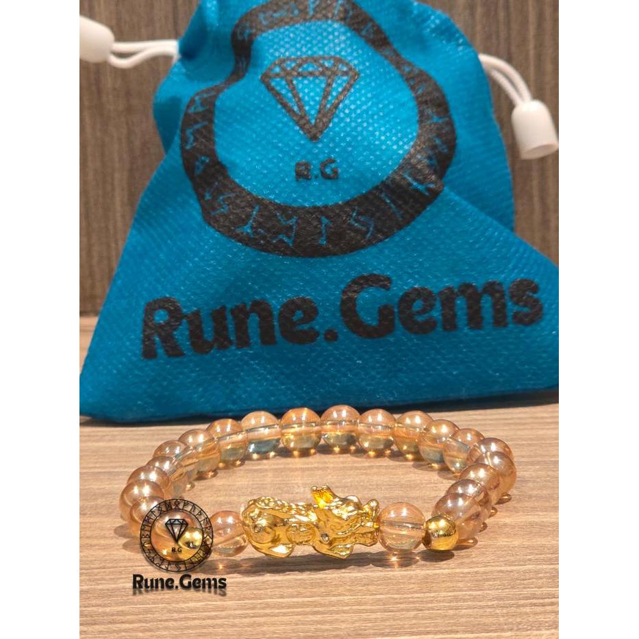 Rune.Gems Pixiu Bracelet with Natural Golden Citrine and Pixiu Design