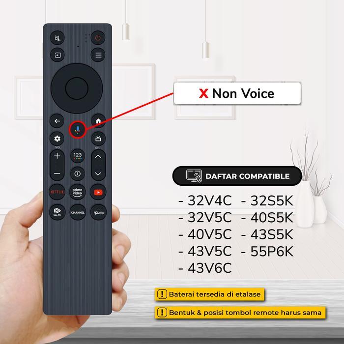 Remote Smart TV Android 32V4C 32V5C 40V5C 43V5C 43V6C 32S5K 40S5K 43S5K 55P6K - Remote non Voice