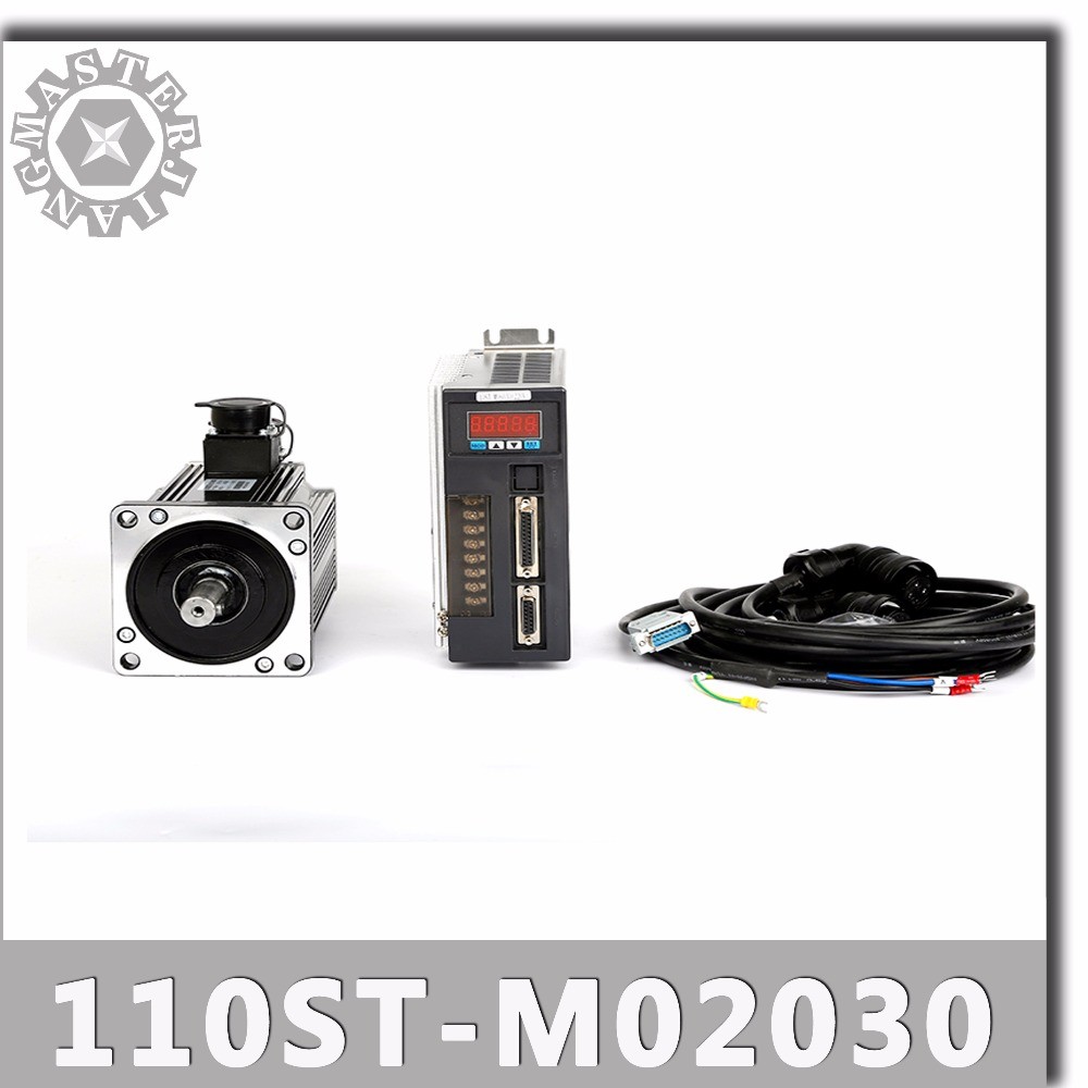 110ST-M02030 220V 600W AC Servo motor 0.6KW 3000RPM 2N.M. servomotor Single-Phase ac drive permanent