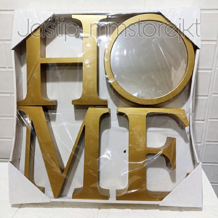 Daily Goods- Informa Dekorasi Dinding Plastik Love & Home Gold & Black 22.5x22.5x4cm Hiasan Rumah Ca