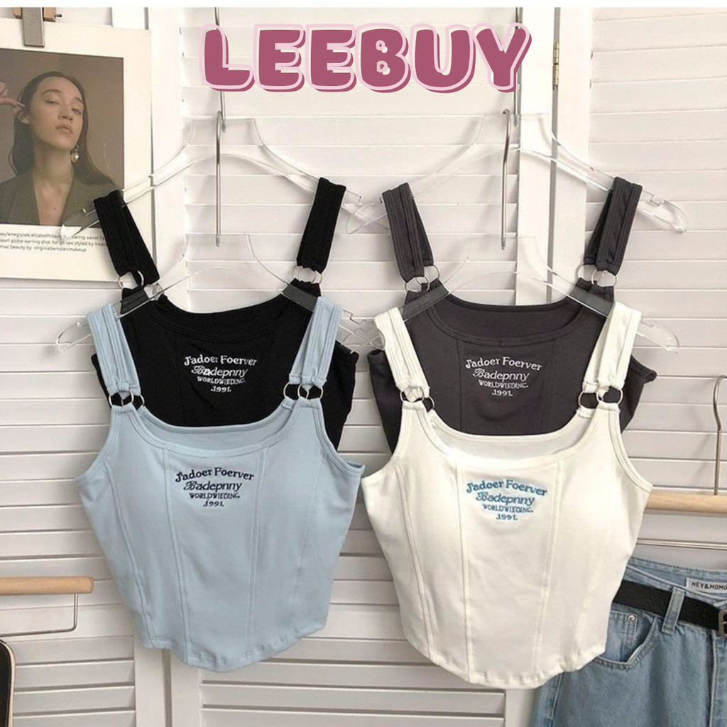LEEBUY - Tanktop Casual Full Cup Fashion BR69 Pakaian Atasan Bra Gym Kamisol Wanita Tanpa Kawat Tank
