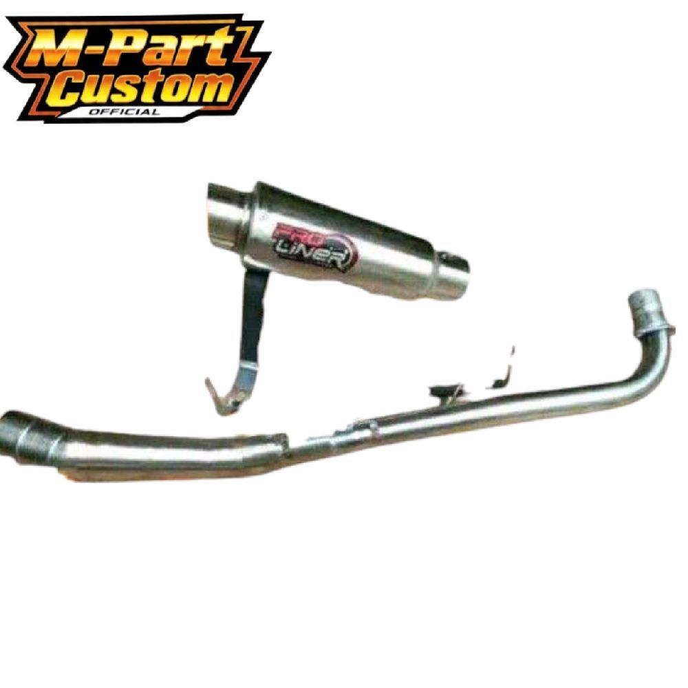 Knalpot Pro Liner Crome Bass Padat Motor Bebek