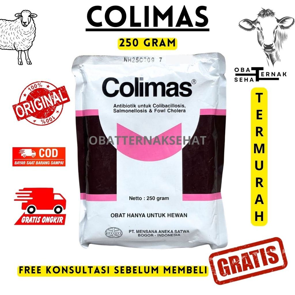 Colimas 250 gram MENSANA - Obat Colibacilosis Salmonella Fowl Cholera Unggas Mensana