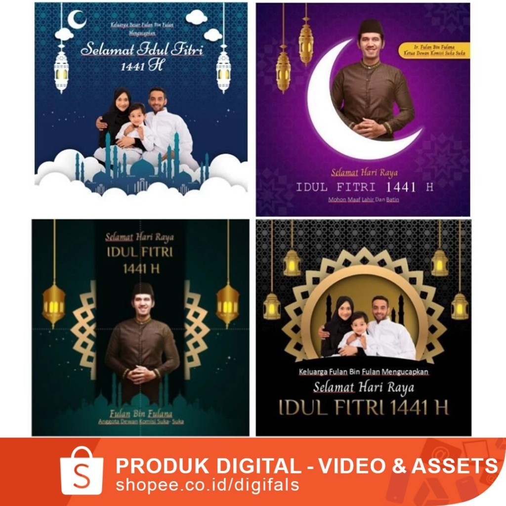 Video Template Desain Ucapan Islami - (Islam, Lebaran, Idul Adha, Idul Fitri, Ramadhan, Puasa, Musli