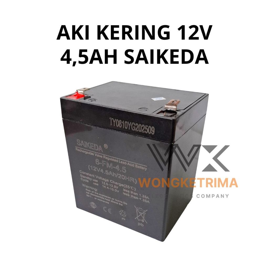 Aki Kering 12 Volt 4.5Ah SAIKEDA Untuk UPS dan Lampu Emergency